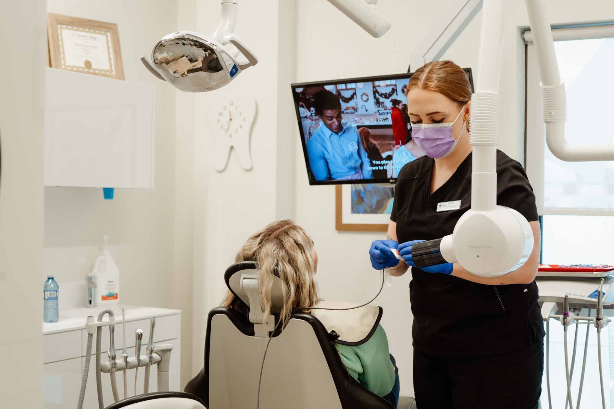 oral cancer screening and thorough dental cleaning